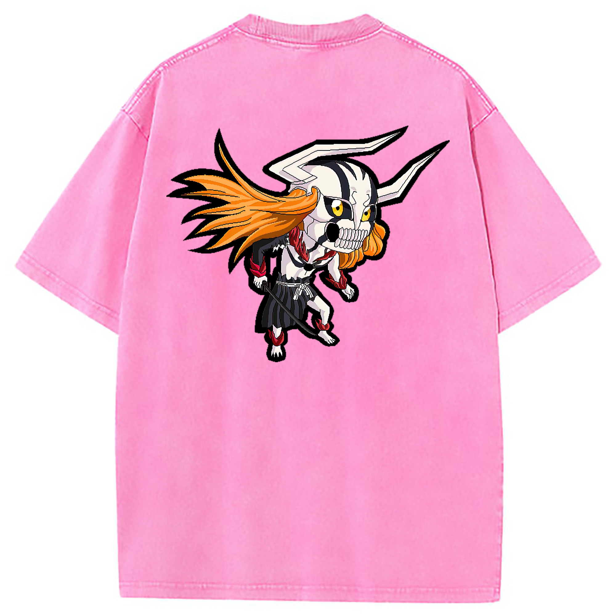 （画像用） ブリーチ 黒崎一護（くろさき いちご）BLEACH Kurosaki Ichigo 綿100% ヴィンテージ風 半袖Tシャツ（背面プリント）